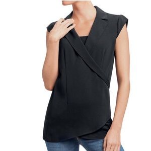CAbi Origami Black Wrap Tunic Top
